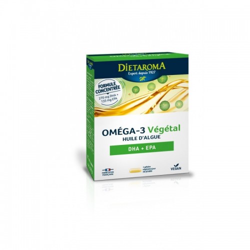Oméga 3 Végétal - Huile d'algue DHA + EPA